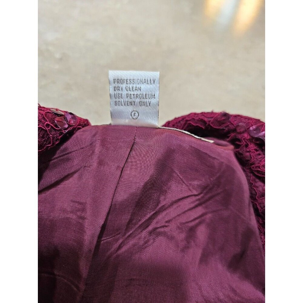Women's Doncaster Sequined Jacket with Belt Berry/Burgundy Size 10 Elegant - Picture 9 of 9